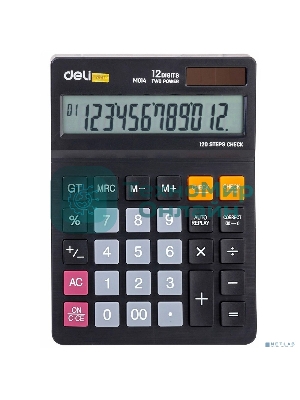 Калькулятор настольный Deli EM01420 черный 12-разр.