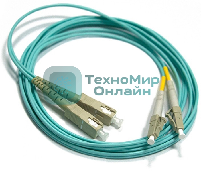 Патч-корд LANMASTER LAN-2LC-2SC/OM3-1.0 2x50/125 OM3 LC дуплекс-SC дуплекс 1м LSZH