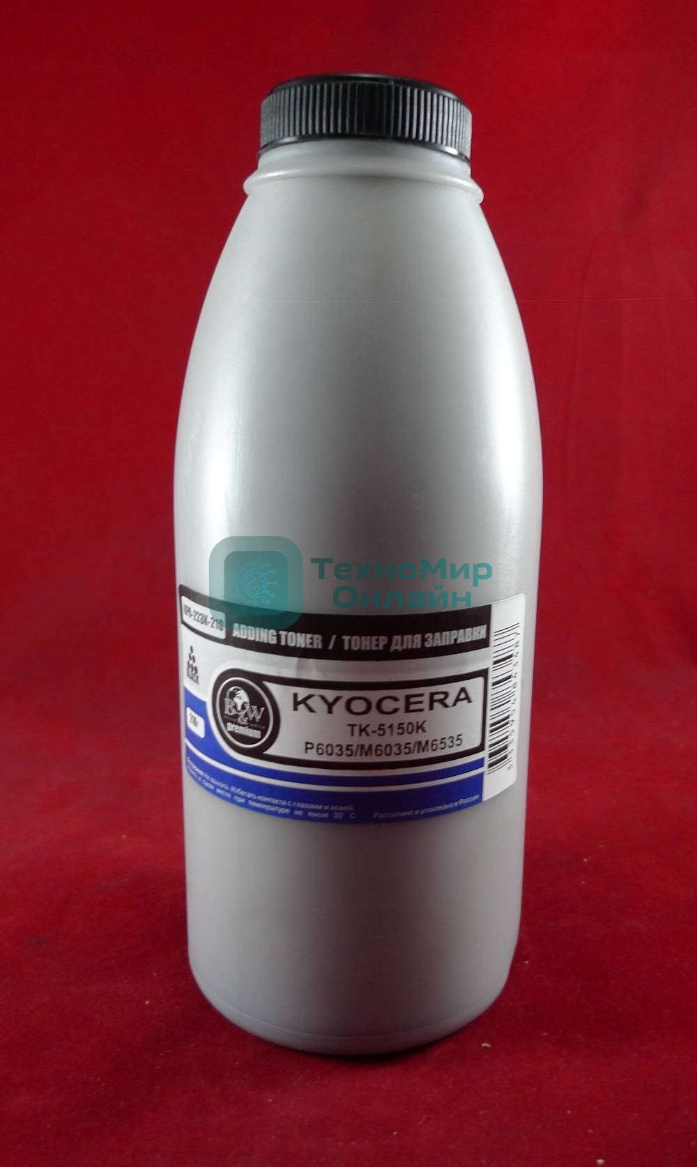 Тонер для Kyocera TK-5150K, P6035/M6035/M6535 Black (фл. 210г) Black&White Premium