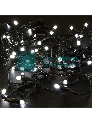 Гирлянда Neon-night Нить 10м, эффект мерцания (каждый 5-ый), черный ПВХ, 230В, белый