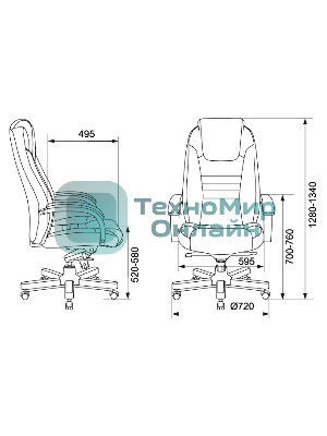 Кресло Бюрократ T-9923WALNUT/BLACK черный, кожа