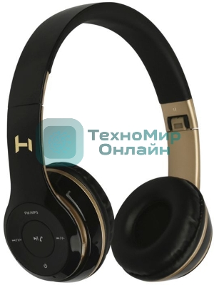 Беспроводные/проводные наушники Harper HB-213 черный/золотой, накладные, Bluetooth + проводной, до 5 ч