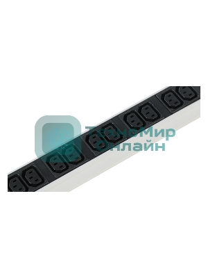 Вертикальный блок розеток ЦМО Rem-16 с выкл., 14 IEC 60320 C13, 10 C19, вход C20 16A, алюм., 33-38U (R-16-14C13-10C19-V-1420)