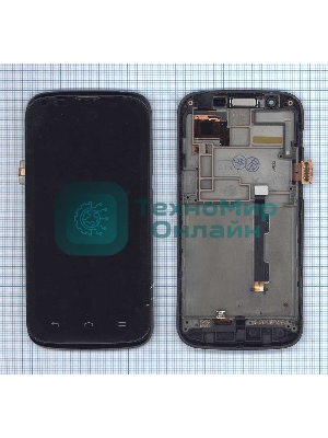 Дисплей для Huawei Ascend P1 LTE черный с рамкой