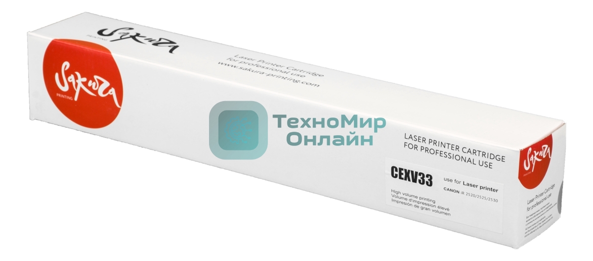 Тонер-туба Sakura CEXV33 для Canon iR-2520/2525/2530, черный, 14 600к.