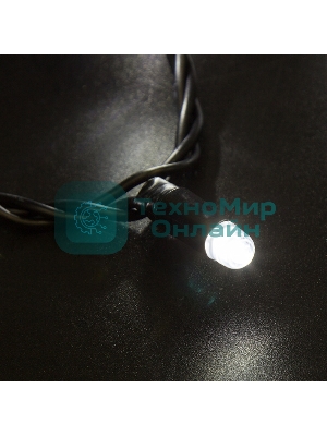 Гирлянда Neon-night Нить 10м, эффект мерцания (каждый 5-ый), черный ПВХ, 230В, белый