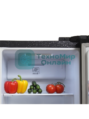 Холодильник Hyundai CS5003F черное стекло двухкамерный 331/165л морозилка сбоку, No Frost, Side by Side