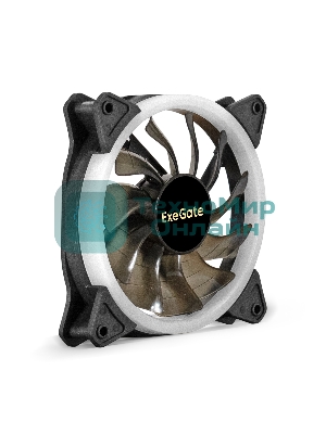 Вентилятор для корпуса ExeGate EX12025H6PSR-PWM.ARGb черный, 120 мм, 1200 об/мин, 33 дБ, 6 pin