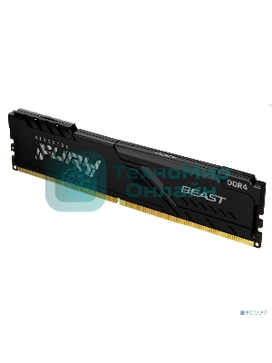 Оперативная память Kingston Fury Beast Black, DDR4, 16GB (1x16GB), 3200 MHz, CL16, с радиатором, черный