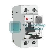 Выключатель автоматический дифференциального тока EKF DA63-16-30e АВДТ-63 16А/30мА (хар-ка C, электронный тип A) 6кА EKF PROxima