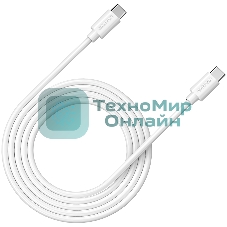 Кабель 100W, 20V/5A, typeC to Type C, 2M with Emark, Power wire :20AWG*4C,Signal wires :28AWG*4C,OD4.5мм, PVC, белый