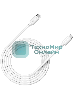 Кабель 100W, 20V/5A, typeC to Type C, 2M with Emark, Power wire :20AWG*4C,Signal wires :28AWG*4C,OD4.5мм, PVC, белый