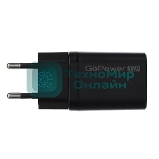 Сетевое зарядное устройство GOPOWER 1USB+1TYPE-C 35W QC3.0 00-00028403 черный