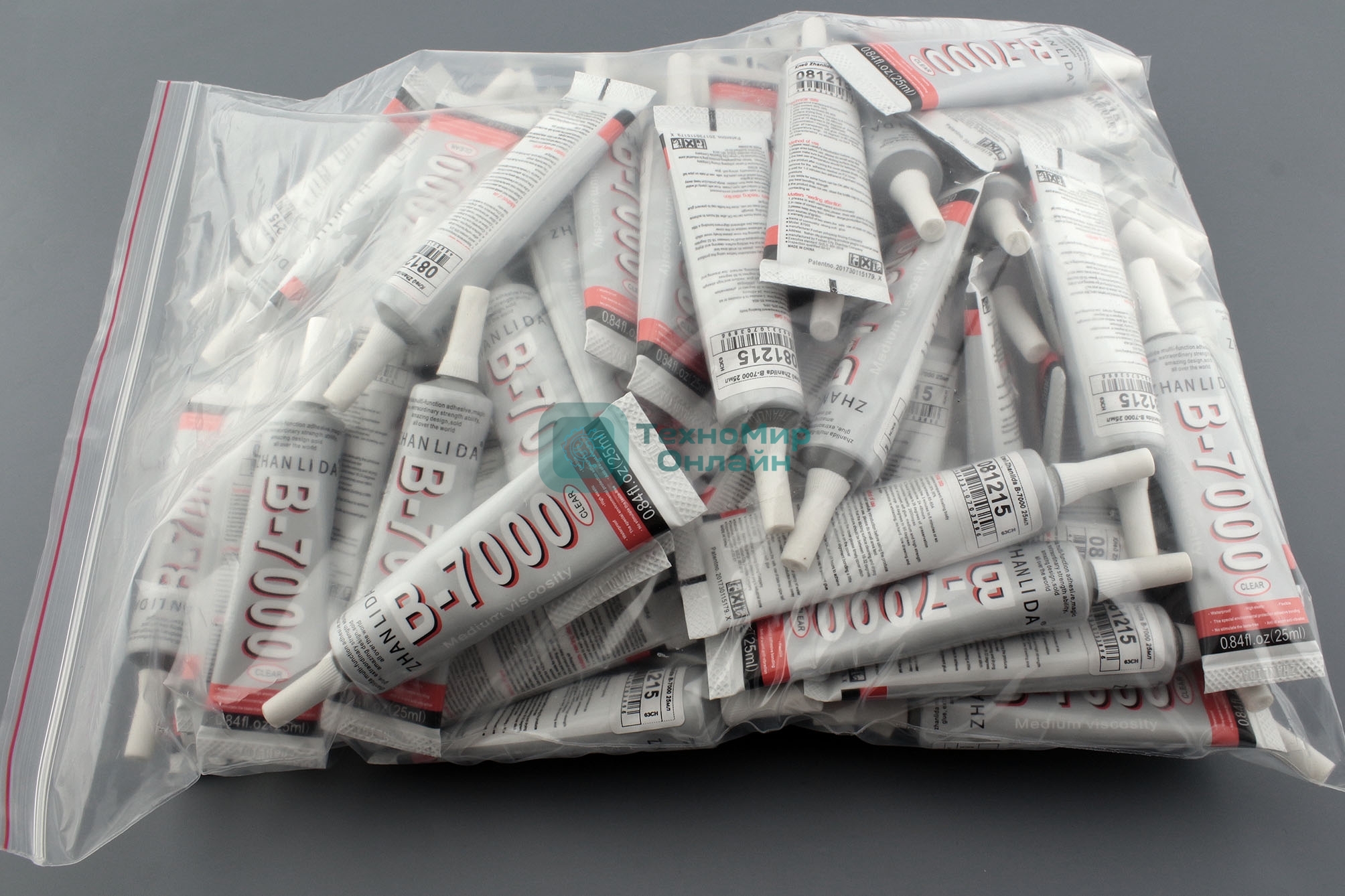 Клей Zhanlida B-7000 прозрачный 25мл 100 шт