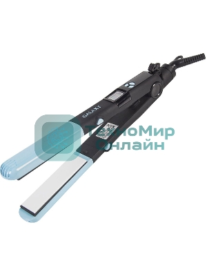 Выпрямитель для волос Galaxy GL 4505 черный/голубой, 27,5/57 мм, 200 °C, 1 режим