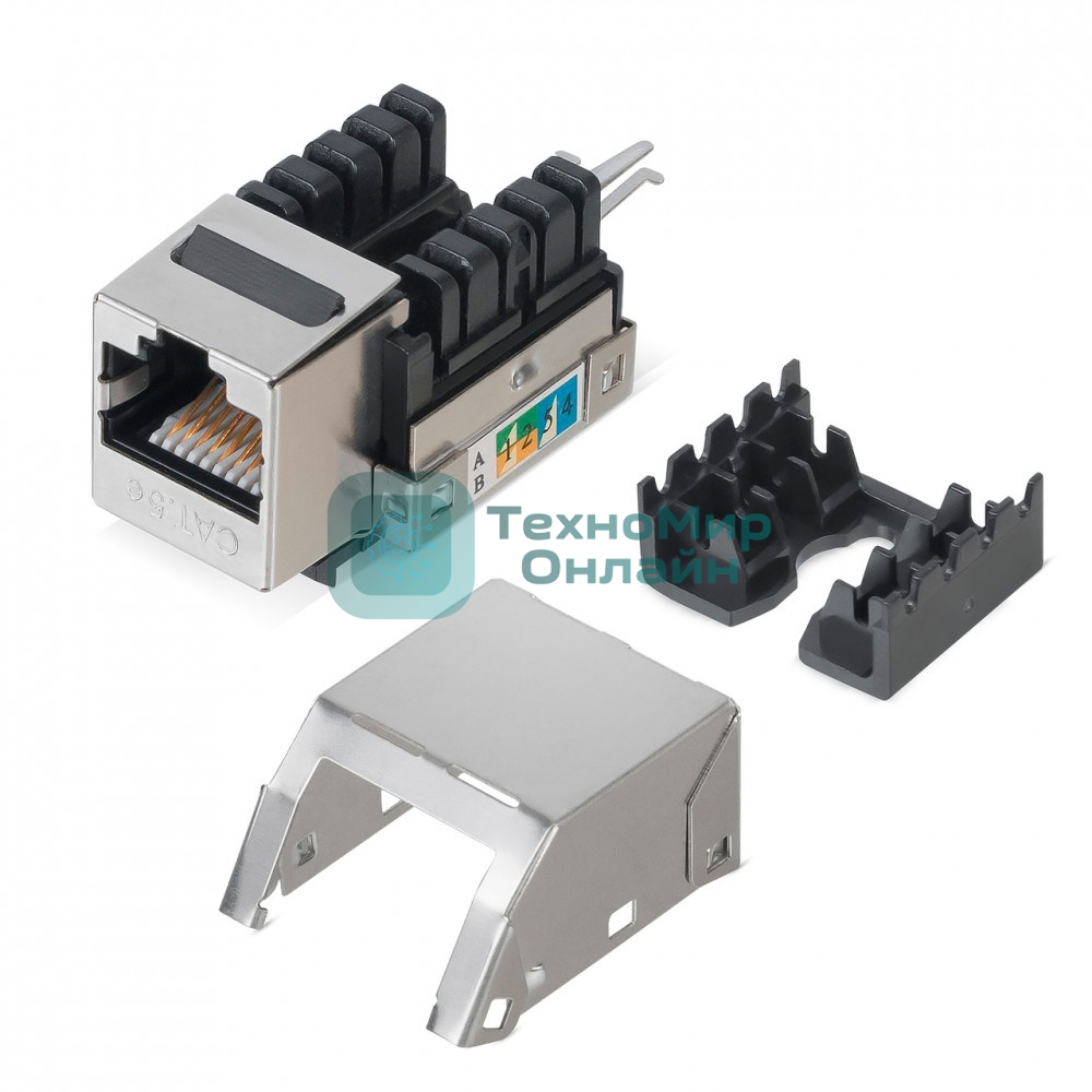 Модуль Hyperline WRLine WR-KJ-RJ45-C5E-SH-90 информ. KeystoneRJ45 1 cat.5e FTP черный