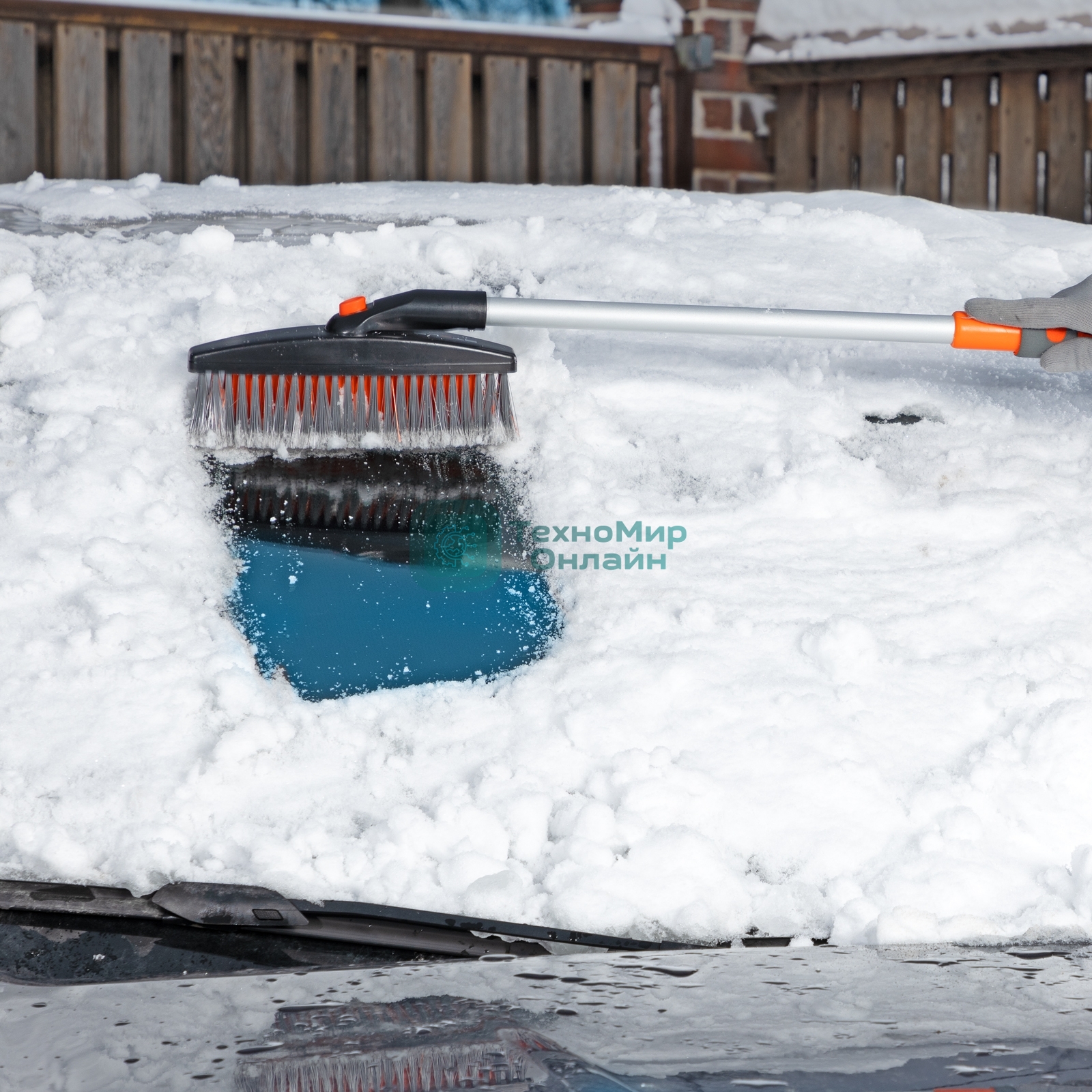 Щетка-сметка для снега со скребком телескопическая 730-1000 мм Stels