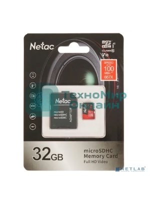 Флеш карта MicroSD card Netac P500 Extreme Pro 32Gb, retail version w/SD adapter