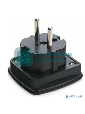 Переходник питания Gembird A-AC-UKEU-001B черный, с вилки EU,UK в RU