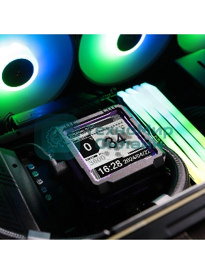 Водяное охлаждение для процессора Thermalright Frozen Warframe Pro 360 черный ARGb (360мм, черный, ARGb/Fans: 3x120мм, 70.84CFM, 29.8dBA, 2000RPM/Pump height 60мм, 23dBA, 3000RPM, Rad thickness 27mm/S: 1200, 1700, 1851, 2011, 2066, 115X, AM4, AM5)