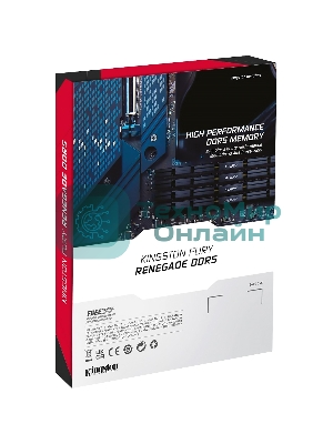 Оперативная память Kingston Fury Renegade, DDR5, 32Gb (1x32GB), 6400MHz, CL32, DIMM, радиатор, серебристый/черный