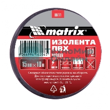 Изолента ПВХ Matrix, 15 мм х 10 м, черная, 150 мкм