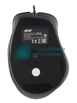 Мышь проводная Acer OMW120 черный, 2000 dpi, USB, кнопки - 6