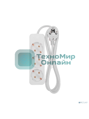 Удлинитель PROconnect 3 гнезда, 1,5 м, 3х0,75 мм², с/з, белый