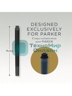 Картридж Parker Quink Z11 (CW1950382) черные чернила, для ручек перьевых (5шт)