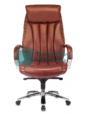 Кресло руководителя Бюрократ T-9922SL светло-коричневый Leather Eichel кожа крестовина металл хром