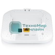Гибридная точка доступа Zyxel NebulaFlex NWA50AX, WiFi 6, 802.11a/b/g/n/ac/ax (2,4 и 5 ГГц), MU-MIMO, антенны 2x2, до 575+1200 Мбит/с, 1xLAN GE, PoE, без поддержки Captive portal и WPA-Enterprise, защ
