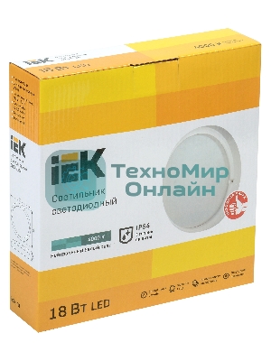 Светильник IEK LDPO0-4004-18-4000-K01 LED ДПО 4004 18Вт IP54 4000K круг белый IEK