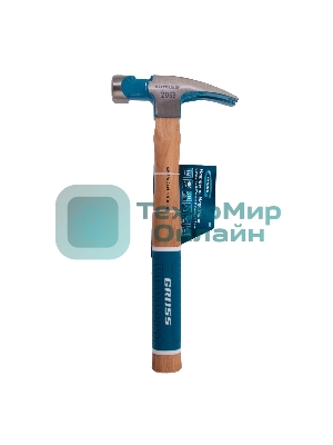 Молоток-гвоздодер Gross AMERICAN HICKORY 560 г, угол 75, магнит, обрезиненная рукоятка