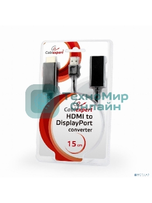 Конвертер HDMI->DisplayPort, Cablexpert DSC-HDMI-DP, HD19M+USBxHD20F, черный