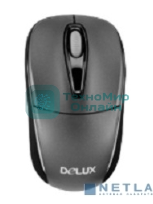Мышь DELUX DLM-123GB (2.4G тёмно синяя),лазерная, беспроводная