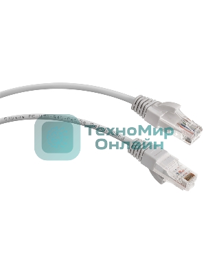 Шнур комм. Cabeus, Cat.5e, неэкр., U/UTP, RJ45/RJ45, PVC, AWG24, 0.15м, серый