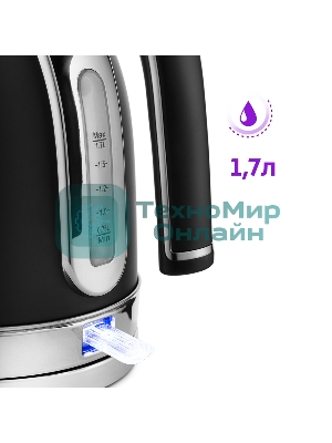 Чайник электрический Kitfort КТ-6102-1 черный с серебром