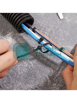 Хомут-стяжкa нейлоновая с тройным замком Rexant 150x3,6 мм, черная, упаковка 100 шт.