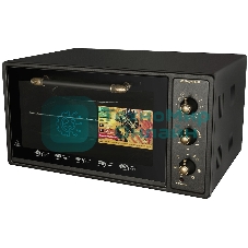 Мини-печь Maunfeld Мини-печь Maunfeld/ширина 60 см, механическое управление, 45 л,конвекция, черный+стекло,фурнитура бронза