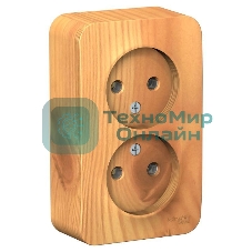 Розетка 2-ая б/з без шторок 16А, 250 В, изолир. пластина SE Blanca наруж Ясень