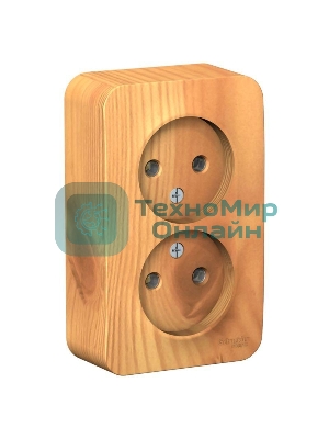 Розетка 2-ая б/з без шторок 16А, 250 В, изолир. пластина SE Blanca наруж Ясень