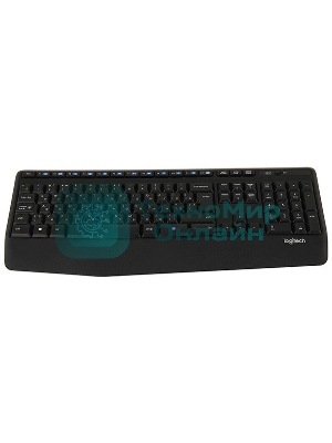 Комплект клавиатура+мышь Logitech MK345 беспроводной, USB, 1000 DPI, чёрный/серый