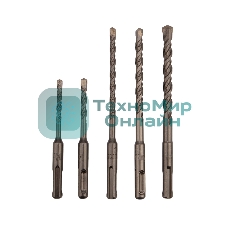 Набор буров по бетону Kranz 5-6х110, 6-8-10х160 мм, 5 шт., в пластиковой коробке SDS PLUS