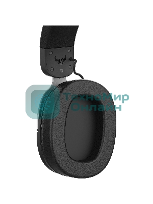 Гарнитура ASUS TUF Gaming H3 чёрный/серый, проводная, mini jack 3.5 мм, регулятор громкости, отключаемый микрофон