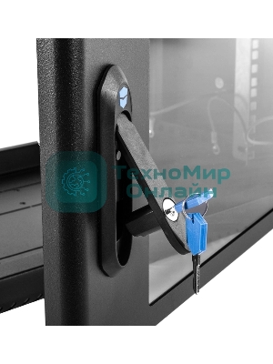 Шкаф коммутационный ЦМО (ШРН-9.350-9005) настенный 9U 600x350 мм пер. дв. стекл 200 кг черный 300 мм 180 град.