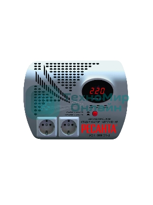 Стабилизаторы напряжения Ресанта АСН-1 000 Н2/1-Ц 63/6/13 Стабилизатор 2 роз, 220В±8%, Габариты 260х200х110, Вес 3,7кг