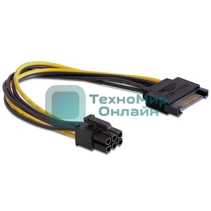 Разветвитель питания Cablexpert CC-PSU-SATA, SATA->PCI-Express 6pin, для подключения в/к PCI-Е (6pin) к б/п ATX