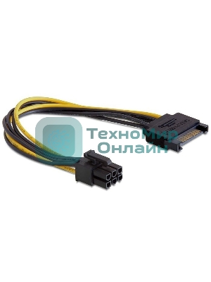 Разветвитель питания Cablexpert CC-PSU-SATA, SATA->PCI-Express 6pin, для подключения в/к PCI-Е (6pin) к б/п ATX