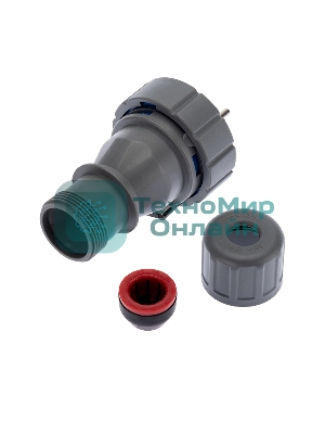 Вилка Rexant прямая влагозащищенная 2P+РE, 16 А, IP68