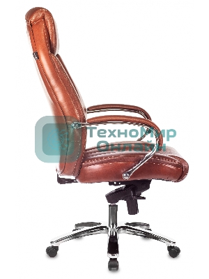 Кресло руководителя Бюрократ T-9922SL светло-коричневый Leather Eichel кожа крестовина металл хром